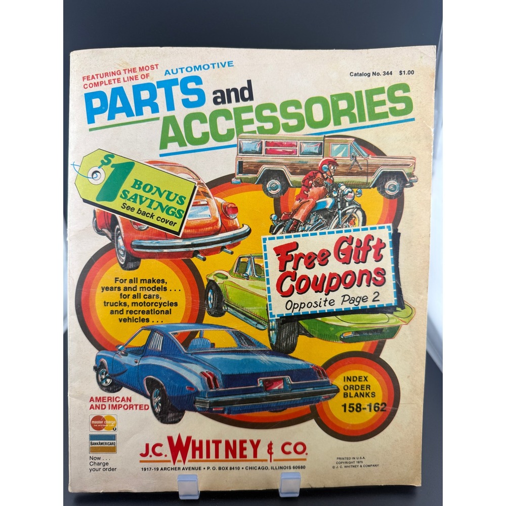 Vintage 1975 JC Whitney Automotive Parts Accessories Catalog No 344 Retro Car